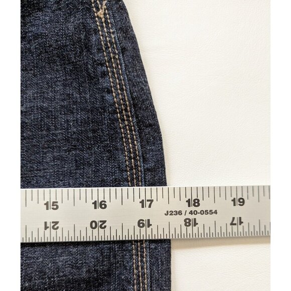 Women's Denim Mini Stretch Skirt With Raw Hem Dark Wash Size 6/28" - Picture 5 of 7